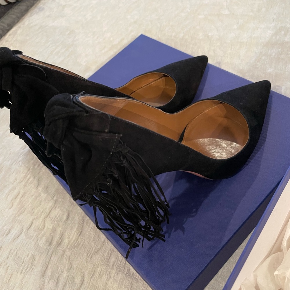 Aquazzura Firenze fringe tie pumps